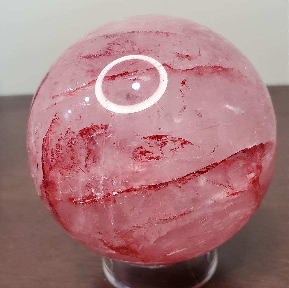 Fire quartz Crystal Sphere Decorative Accent